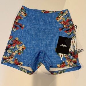 NWT Civil Regime Spandex Blue Floral Small Womens Athletic‎ Wear